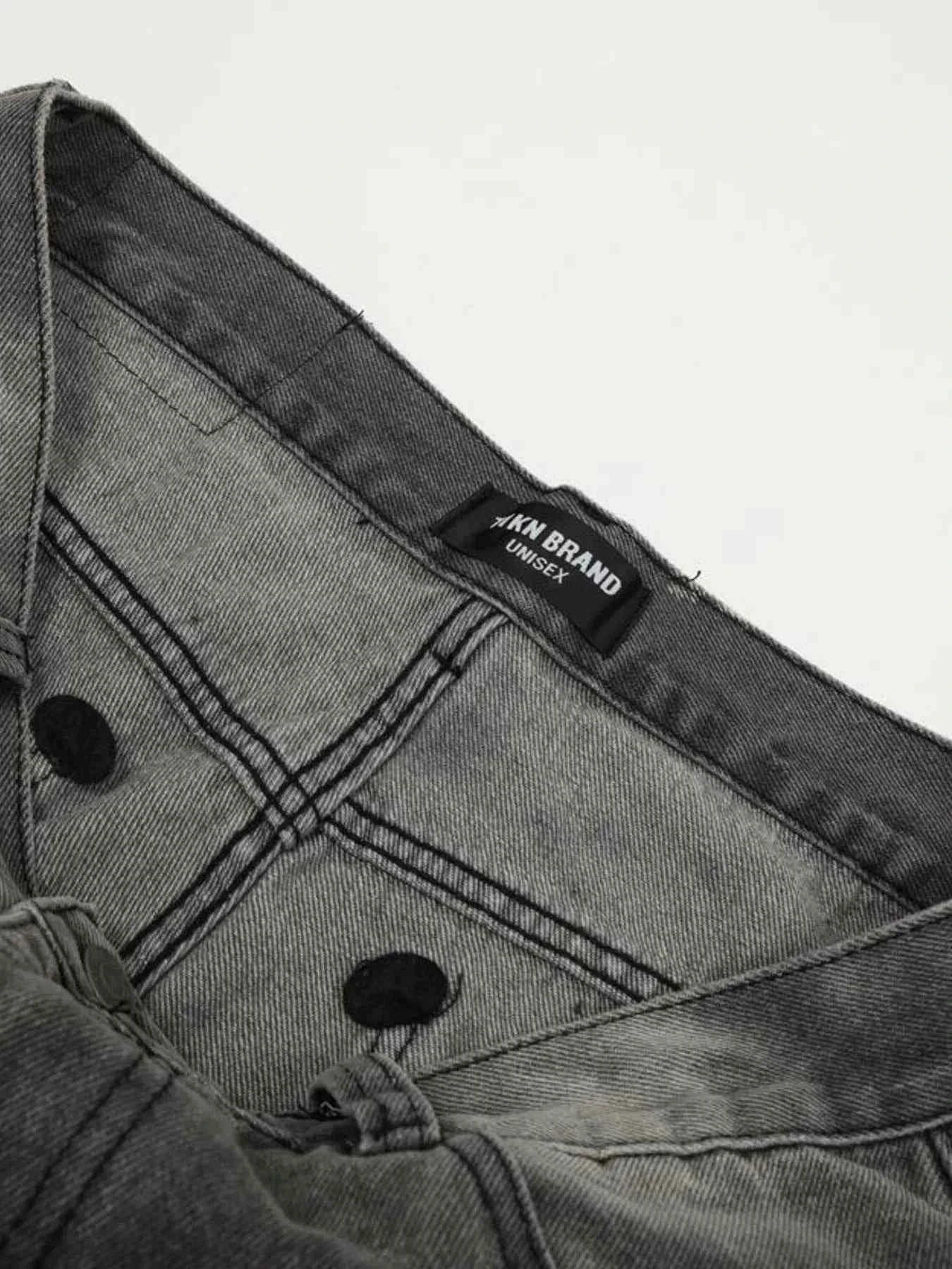 Men's Vintage Washed Distressed Wide-Leg Jeans